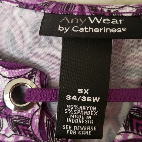 CUTE Cool Purple White Sleeveless Shell blouse Top - Picture 2 of 6